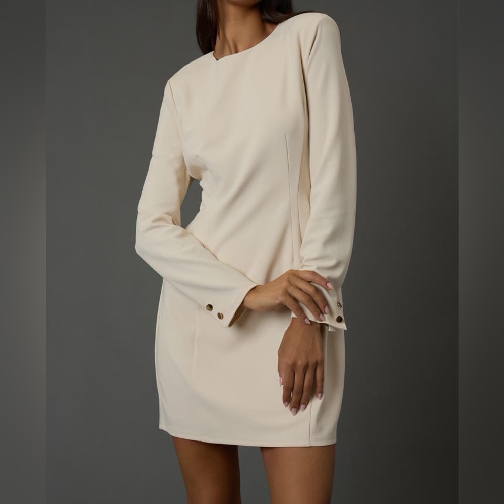 Donna Morgan Angelique Strong Shoulder Mini Dress